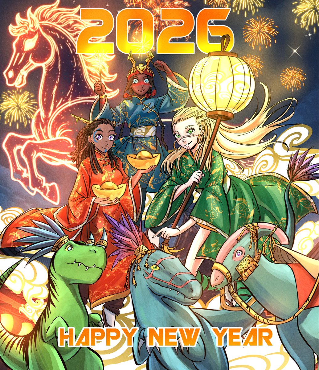 Happy New Year 2026 from dinoDames.
Wishing you a year full of strength, friendship, and Jurassic adventures.✨🦖
#HappyNewYear #dinoDames #Comic