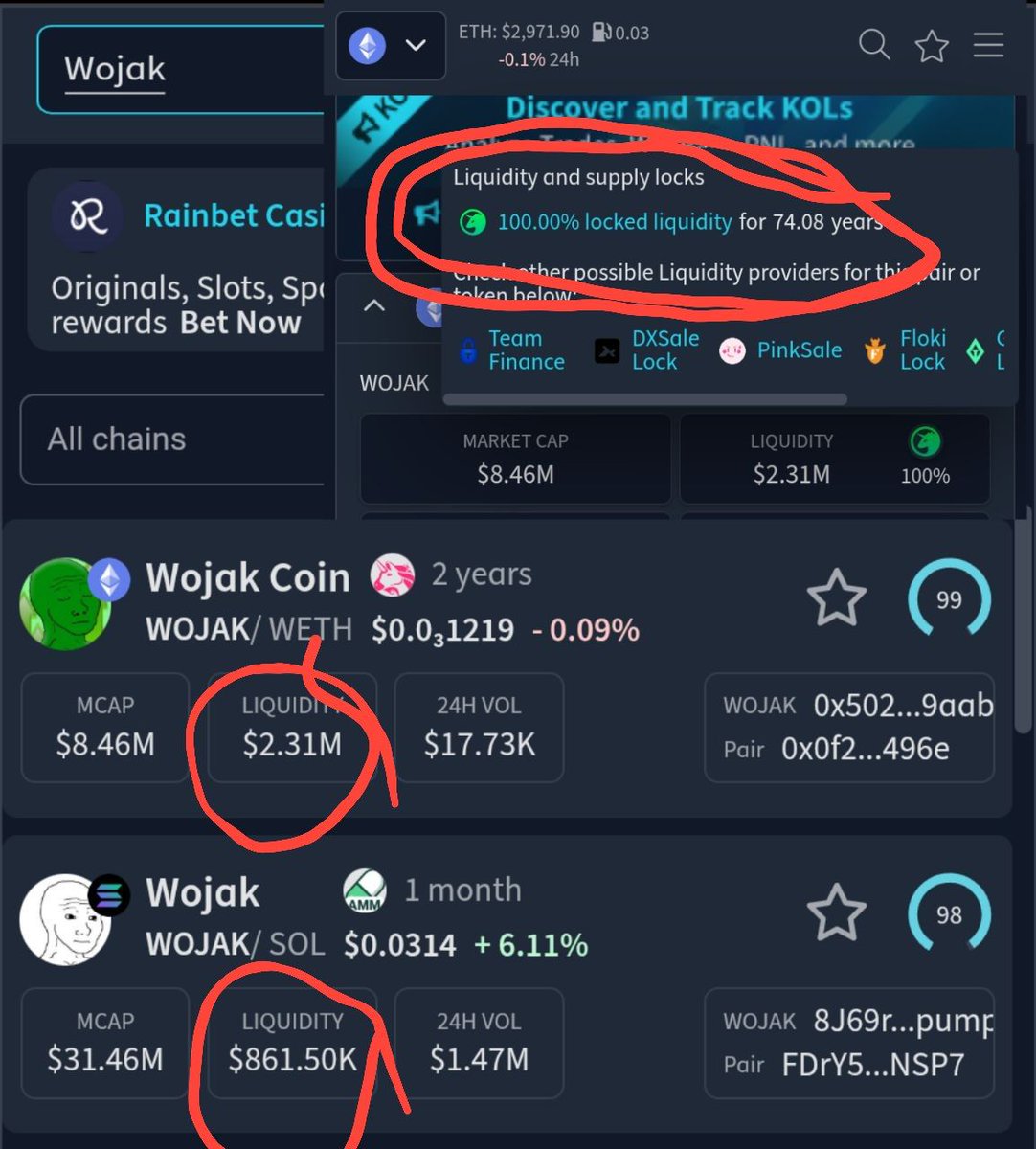 Volume and holders can be gamed and faked easily.  

Extra thick liquidity locked for 74 years cannot.

Don't get scammed or rugged.  Buy the real $Wojak

<a href="/wojakcto/"></a>