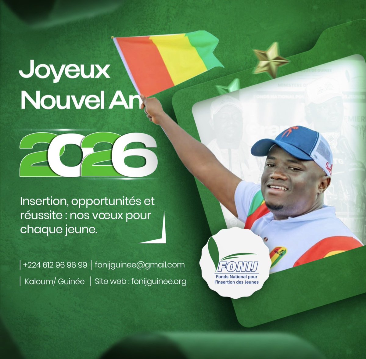 𝐁𝐨𝐧𝐧𝐞 𝐞𝐭 𝐡𝐞𝐮𝐫𝐞𝐮𝐬𝐞 𝐚𝐧𝐧𝐞́𝐞 𝟐𝟎𝟐𝟔 !

🤝 FONIJ – Pour une jeunesse épanouie, un avenir radieux.

🌐 fonijguinee.org