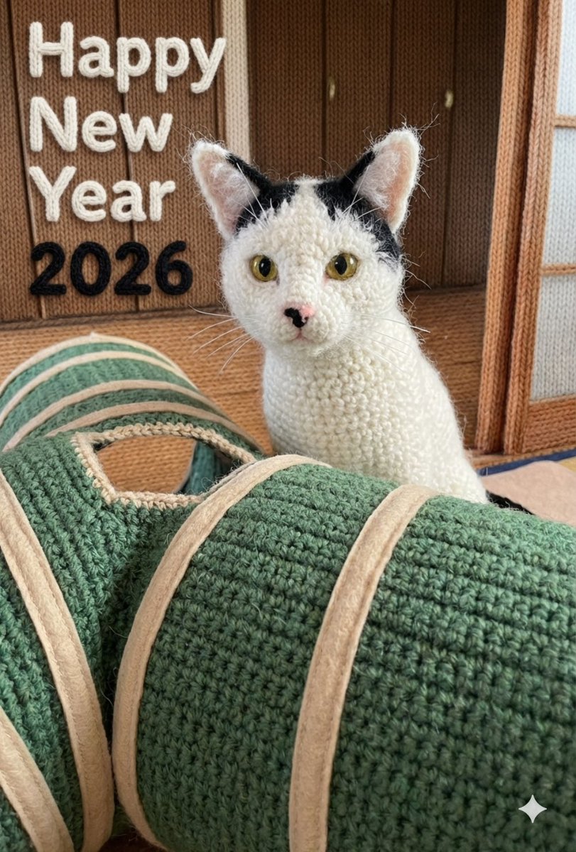 新年明けましておめでとうございます🎍

福ちゃんと暮らし始めて3年。

念願の福ちゃんと年越しの夢が叶いました✨

今年一年福ちゃんが元気に過ごせますように✨

＃猫のいる暮らし
＃肥大型心筋症