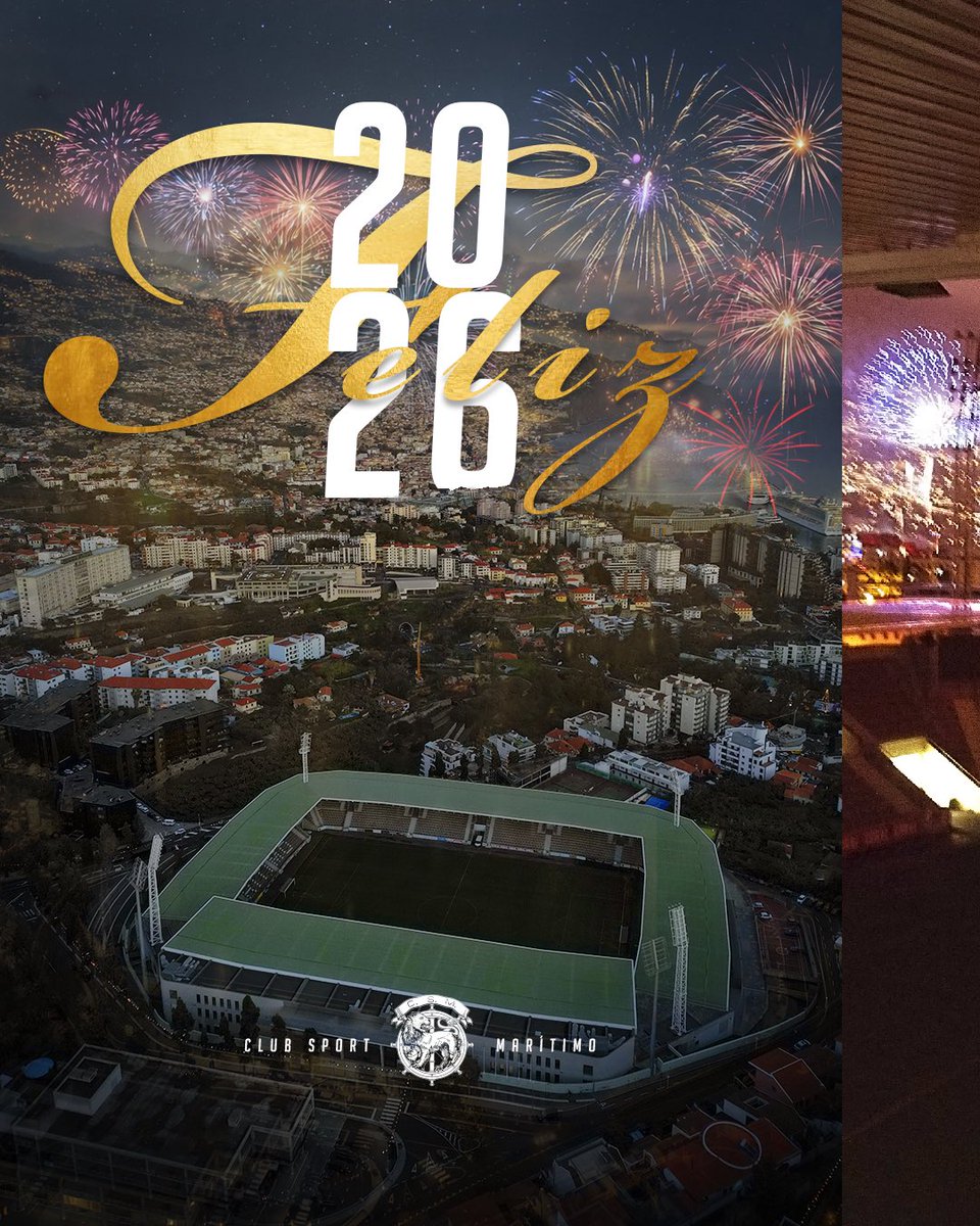MaritimoMadeira's tweet photo. Feliz Ano Novo, Maritimistas! 🎆🟢🔴

Que 2️⃣0️⃣2️⃣6️⃣ seja repleto de paz, saúde, alegria e muitas conquistas para o nosso #CSMaritimo 💚❤️ https://t.co/7HvY8VIbS6