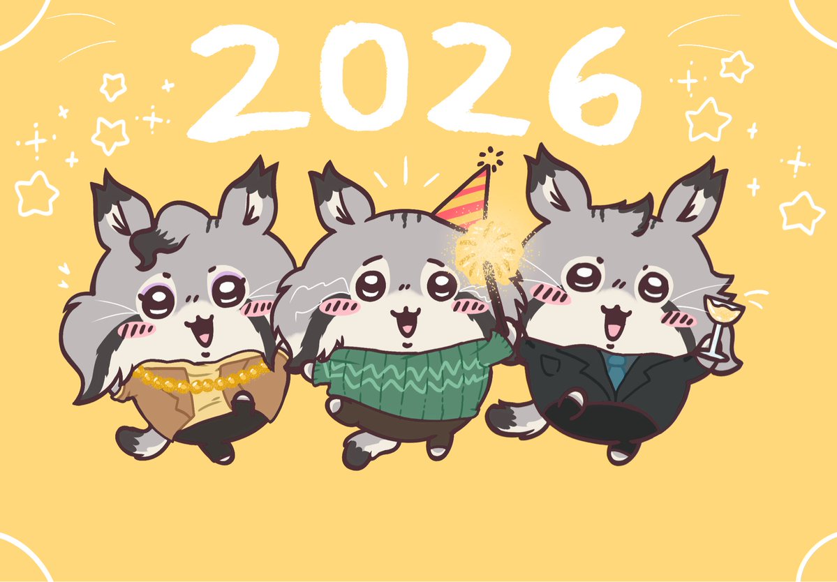 cossy_mason's tweet image. #HappyNewYear2026 #Chiikawa #Zootopia2  ~

🎉🎉