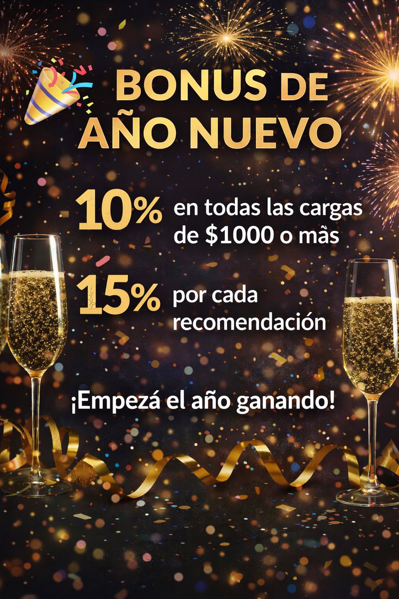 Octta_'s tweet image. 🎉 BONUS DE AÑO NUEVO ACTIVO 🎉

💰 10% en todas las cargas de $1000 o más
🤝 15% extra por cada recomendación

📲 Pedí tu acceso y activá el bonus ahora mismo 👇

🔗 WhatsApp : wa.link/lv85on

⏳ Promo por tiempo limitado
🔥 Arrancá el año ganando