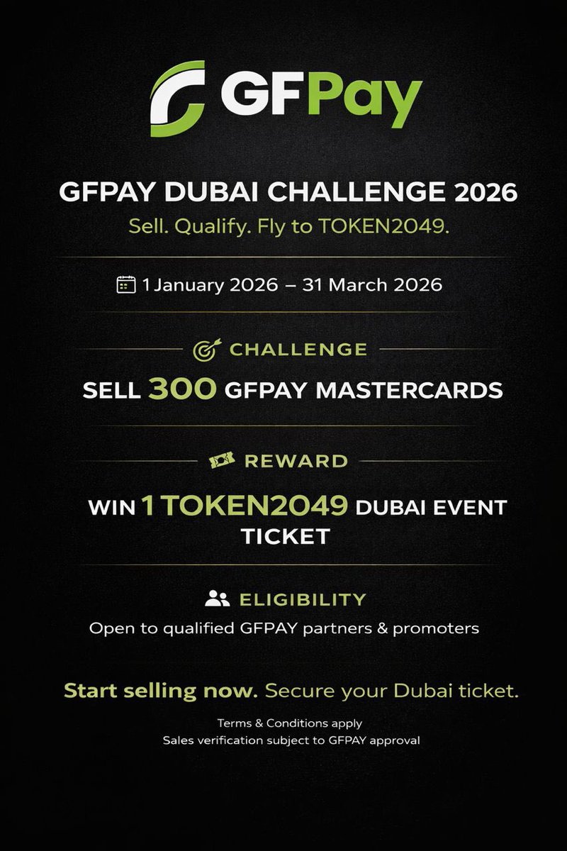 Here we go for 2026🥳🥳🥳. To be at <a href="/token2049/">TOKEN2049</a> is precious.
#gfpay #gfp #crypto #cryptochallenge #cryptocard