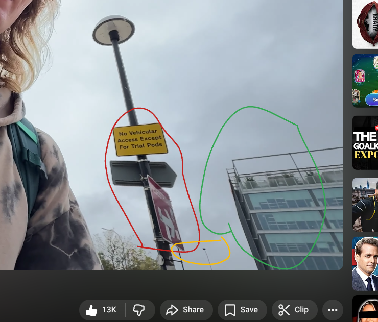 Nathanamazing1's tweet photo. Sam's hiding spot for ep3 of hide and seek across the UK is in Milton Keynes, proof is the train line, the sign post to Bletchley, and the screenshots in which I have lined up buildings and posts @jetlagthegame @adamhchase @wendoverpro @thewheatgerm https://t.co/1p1HK07FEP