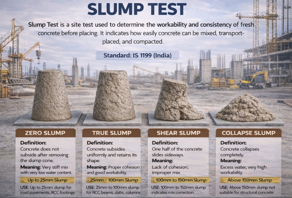 R23110263's tweet image. SLUMP TEST — explained in one image 🧱

Out of these four,
which slump is SAFE for RCC beams &amp;amp; columns?

A) Zero  
B) True  
C) Shear  
D) Collapse  

Reply with the correct option 👇

#CivilEngineering #GATE2026 #SiteEngineering
