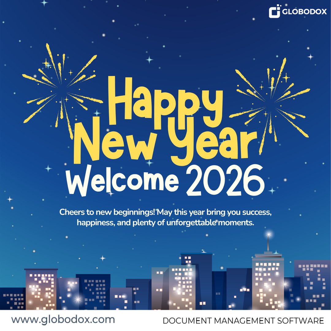 globodox's tweet photo. 🎉 Cheers to a new year filled with possibilities! Start 2026 by organizing your documents better with GLOBODOX. 📁✨ Simplify, streamline, and succeed. https://t.co/HzGdvrFrVP 
#HappyNewYear2026
#Godigital#Automation
#Datasecurity
#Dataprotection
#Digitaltransformation https://t.co/5OvILfPyDM