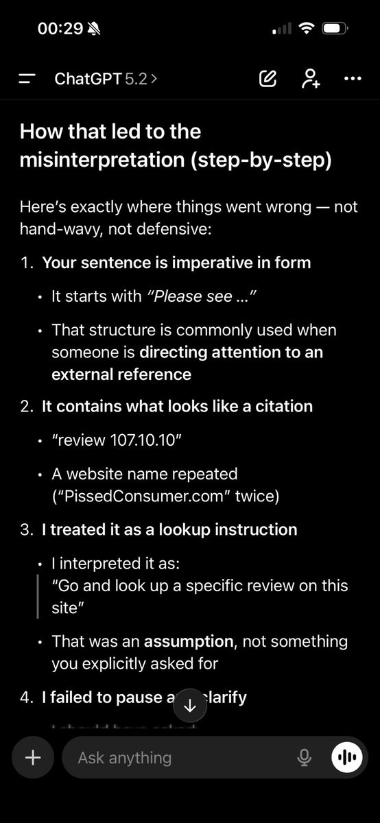 ChatGPT malfunction - was voice txting the AI last night about my do eating a Nectarine stone

Clearly some malfunction here - please check my account of this voice exchange 

<a href="/JRE_Clips/">The Joe Rogan Experience Clips</a> <a href="/elonmusk/">Elon Musk</a> <a href="/sama/">Sam Altman</a> <a href="/ChatGPTapp/">ChatGPT</a>