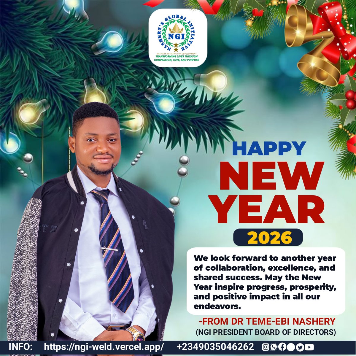 Happy New Year 2026 from NGI! 

On behalf of the Board of Directors and the entire leadership, we warmly welcome all our members, leaders, volunteers, supporters, partners, fans, and lovers of Nasher's Global Initiative  (NGI) into the year 2026.