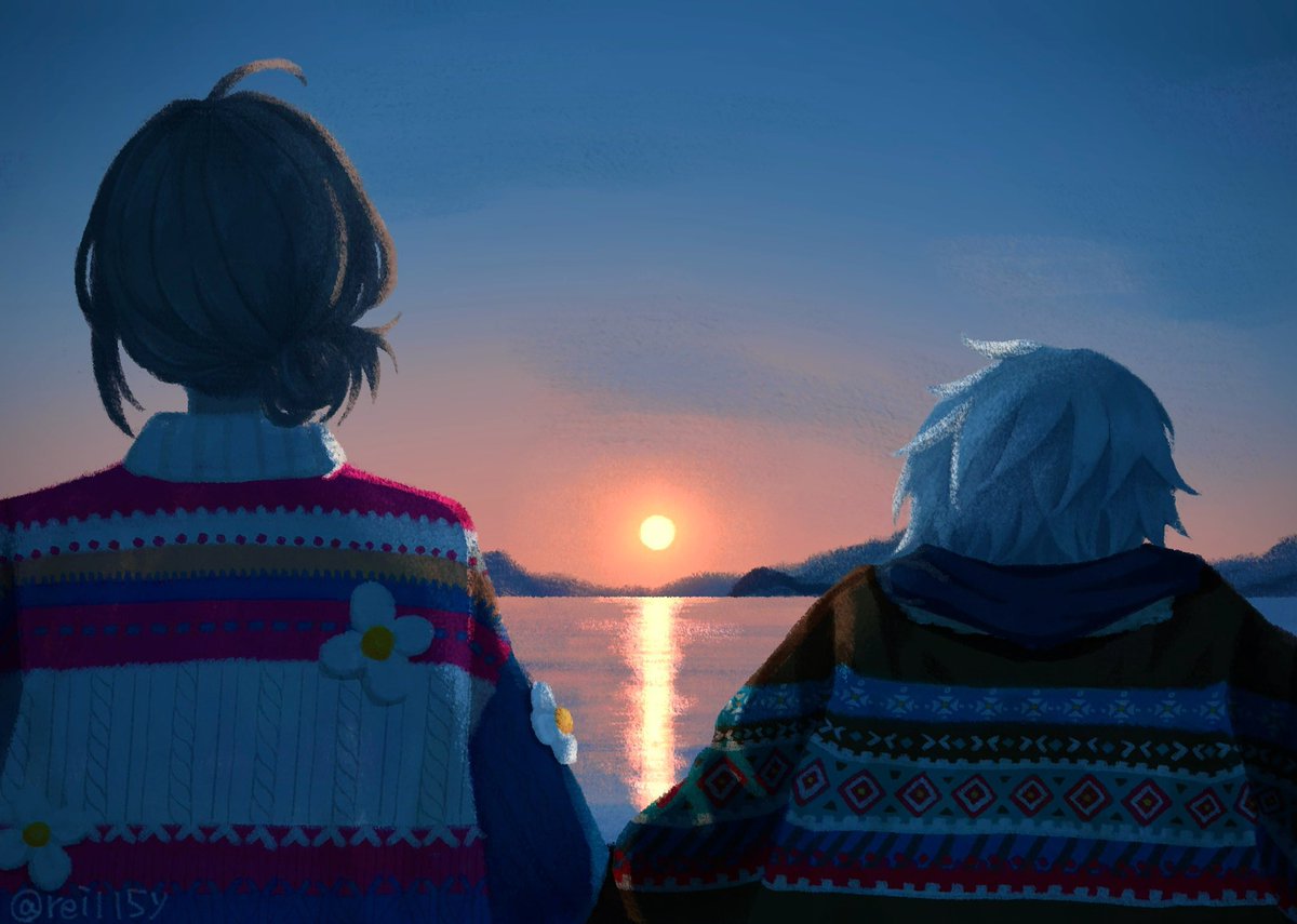rei115y's tweet photo. 初日の出🌅
#くろのあとりえ 
#かな絵　#KuzuArt https://t.co/Ea8MlV7JCD