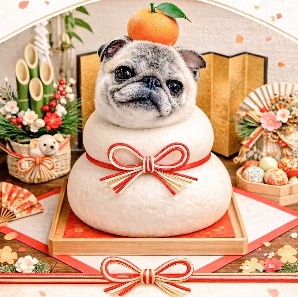 🍒Happy New Year
　　今年もどうぞよろしくね🍒

皆が笑顔の多い一年に
　　　　　　なります様に🐾

（ゴグマの玉出ますよーに🎍）