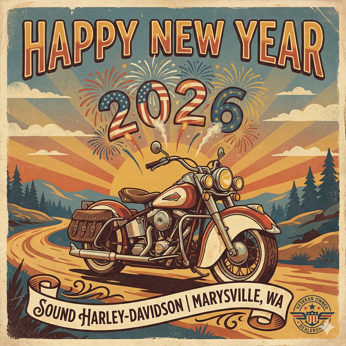 Wishing everyone a safe and happy New Year! 🎉

Sound Harley-Davidson will be closed tomorrow (New Year’s Day) and reopening Friday.

See you soon and let’s make 2026 a great riding year 🤘