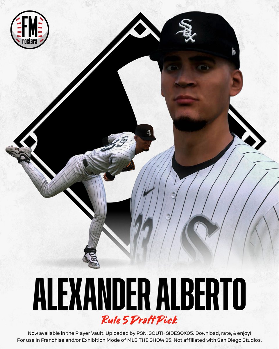 #WhiteSox Rule 5 Pick Alexander Alberto is now available in the #MLBTheShow Player Vault. Uploaded by SouthSideSox05.
