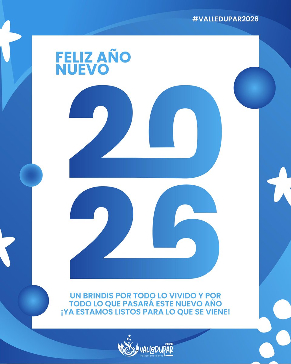 ✨ Bienvenido 2026 ✨
El año que marcará la historia.
Valledupar está lista para vivir la grandeza de los Juegos Parasuramericanos 2026. 🫶🏻🏅