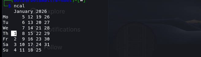 leetsplor's tweet photo. ncal -y
Just checking where I stand in the year. One command. Full perspective.

ncal -y shows the full year calendar.
#Linux #Terminal #CommandLine #LearningLinux #BuildInPublic #LearningLinux #TechJourney #NewYear #DailyPractice
#Linux #Terminal #CommandLine  #HappyNewYear2026 https://t.co/SVssKEJPO1