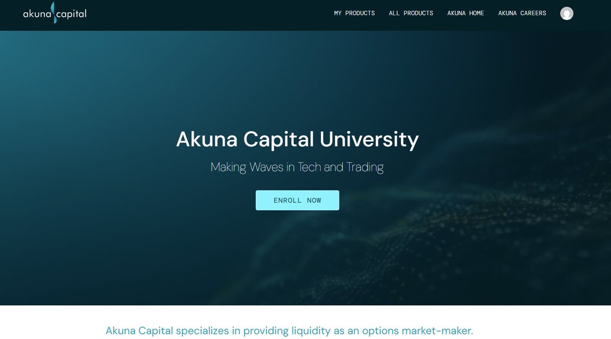 larpcapitalwc's tweet image. akuna capital has a course on options which was used to train hires

pretty impressed with it so far 

akunacapital.teachable.com