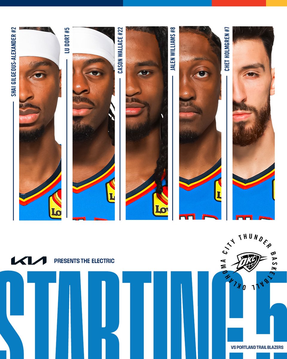 okcthunder's tweet image. One more in 2025 ⚡️

@Kia Electric Starting Lineups