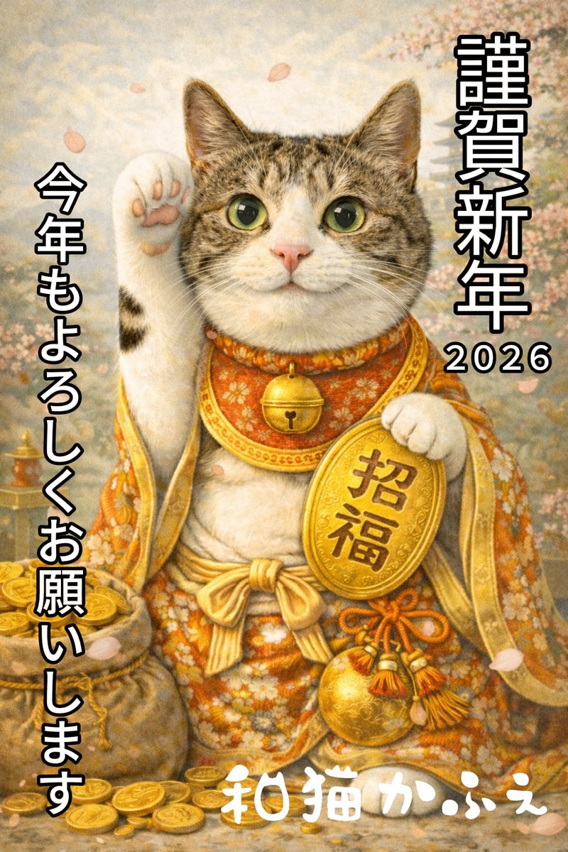 こねこ様♡ありがとうございます♡ 皆様、あけましておめでとうございます。 今年も、猫たちがのびのびと