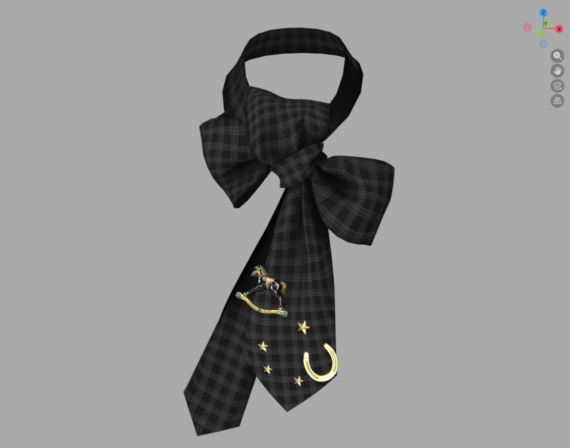 algae73's tweet image. 3000人記念無料配布、こんな感じのネクタイリボンとセット予定です🎠
なかなか他のピンズが決まらなくて時間かかってます😵‍💫 #ALGAtticRoom