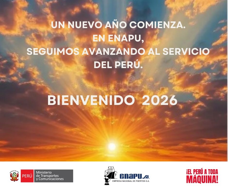 Iniciamos este nuevo año trabajando con integridad, eficiencia y vocación de servicio, mirando siempre hacia el horizonte de un Perú más competitivo y conectado.

¡Feliz Año Nuevo!