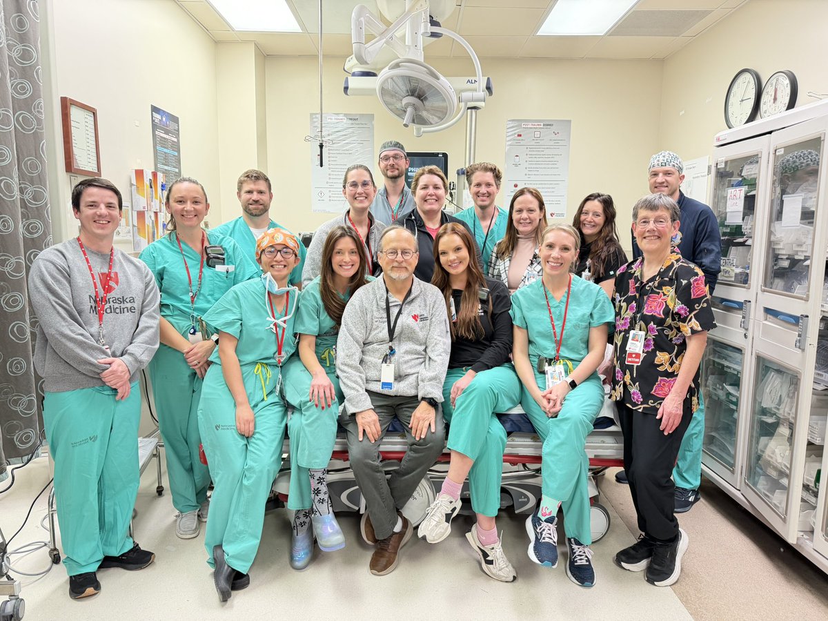 Congratulations to Dr. Sam Cemaj for 40+ years as a surgeon! Today was the Omaha trauma legend’s last day at work and he covered the SICU. We will miss you! Best of luck in retirement, you deserve it! <a href="/UNMCSurgery/">University of Nebraska General Surgery Residency</a> <a href="/NebraskaMed/">Nebraska Medicine</a> <a href="/unmc/">University of Nebraska Medical Center</a> #MedTwitter