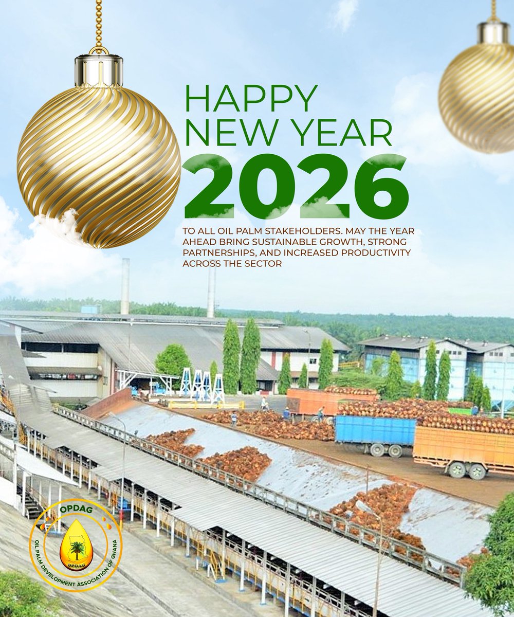 opda_gh's tweet photo. Happy New Year OPDAG Family!Here's to peace, joy and prosperity in 2026.

#OPDAG
#TCDA
#frytolghana
#gopdc
#bopp
#oilpalm https://t.co/NEoqauP4MD