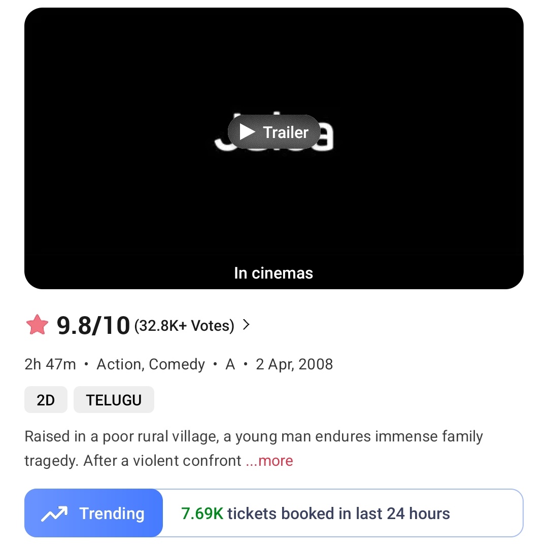 filmy_view's tweet image. #Jalsa Re-Release 
Tickets booked on BookMyShow 

29 Dec- 7.92K
30 Dec- 15.32K
31 Dec- 7.69K
———————
Total- 30.93K
