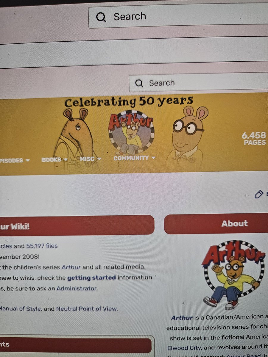 itspeeebs's tweet image. 🎉 We're celebrating 50 years of Arthur in 2026! 🎉 Marc Brown's first Arthur book was published in 1976. Here's your sneak peek at the new anniversary banner coming soon to the Arthur Wiki. (arthur.fandom.com)