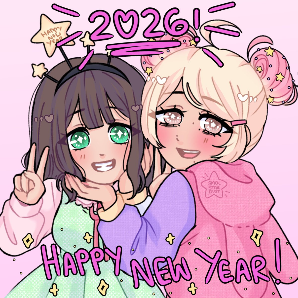 Happy New Year from your favourite Space girl and her darling OC , Ayumi ❣️

I hope the new year will bring us all happiness and good health. thank you for continuing to support my artwork !! 🩷🩷🩷🩷