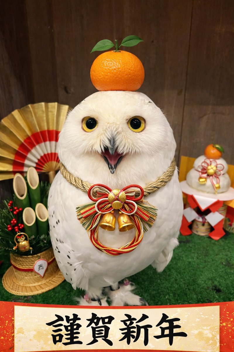 【🎍原宿店🎍】
 本日1月1日(木) 
お正月のお休みです 
web予約は前日までの受付ですのでご注意下さい🙇‍♀️
owlvillage.jp/harajuku-furea…

あけましておめでとうございます🦉🗻🍆✨ 
2026年も福(ろう)いっぱいで皆様をお迎えいたしますので
今年もどうぞよろしくお願いいたします🦉💕🥰

#シロフクロウ #賀正
