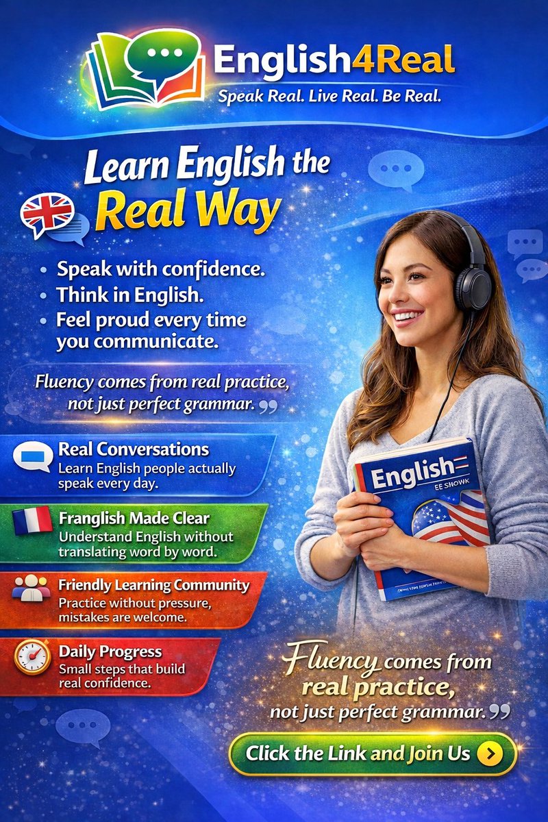 KpWisdom4Christ's tweet photo. New Year. New English. New You. ✍️
2026 starts with confidence!
Learn real English, not textbook English 🇬🇧
Practice daily. Speak confidently.
📘 English4Real
👉 Join us: https://t.co/j8ErbLlqUv

#English4Real #LearnEnglish #SpeakEnglish #EnglishConfidence #NewYearGoals https://t.co/LHId6HJ9ft