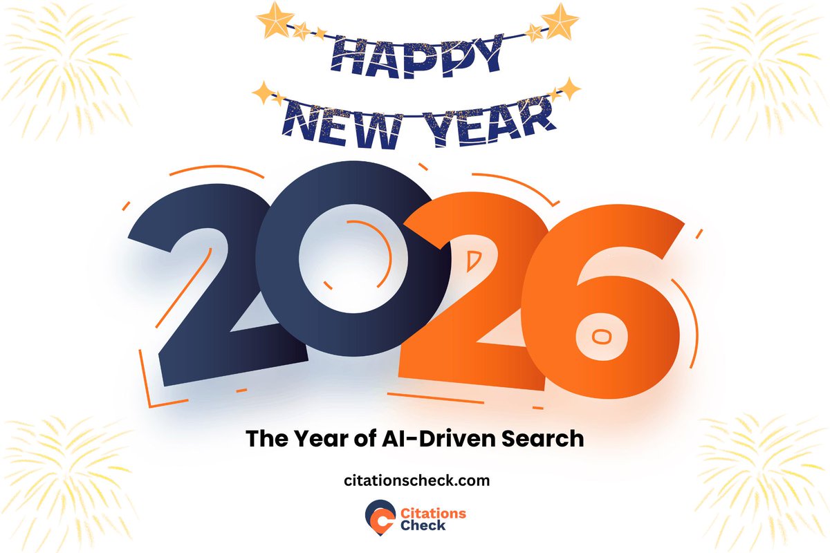 citationscheck's tweet photo. Happy New Year from Citations Check! 🎉

Thank you to our clients and partners for your support.
Wishing you a successful and thriving 2026!
#HappyNewYear #CitationsCheck #2026 #LocalSEO https://t.co/W3JRaD80g2
