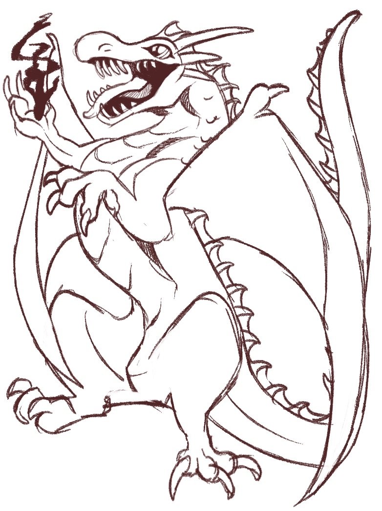 DregsyDrew's tweet photo. Cheerful dragon discovering their fire for the first time! https://t.co/askYkb1nfd