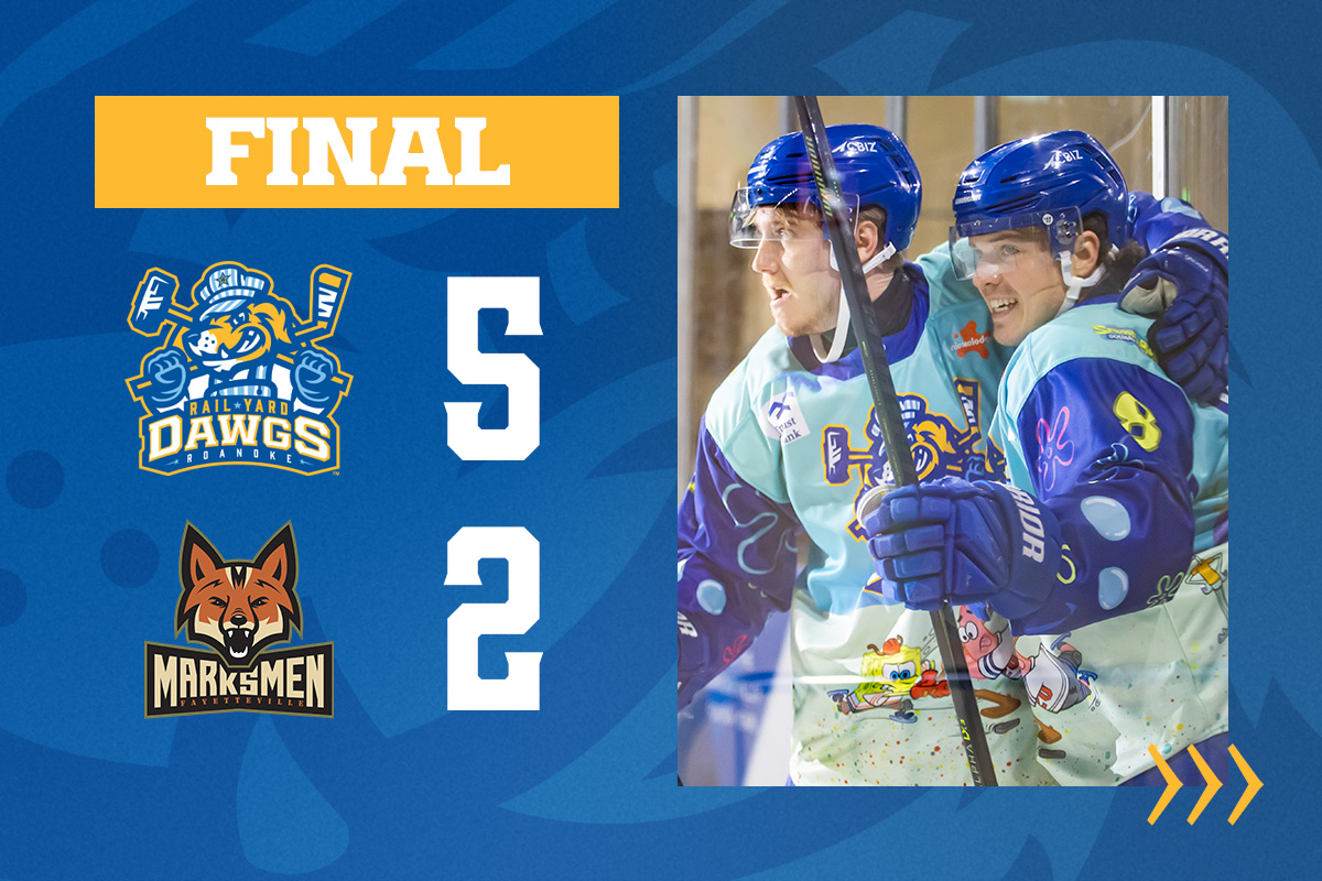 RailYardDawgs's tweet photo. HAPPY NEWWWWWW YEAR! 🤩

Roanoke smashes Fayetteville 5-2 on New Year's Eve. Joe Widmar scored twice, Noah Finstrom, Jordan Rosenbaum, and Khristian Acosta added goals, and Austyn Roudebush stopped 33 shots for the sixth consecutive win by the Dawgs over the Marksmen! 🔥 https://t.co/ye9L4iDvON