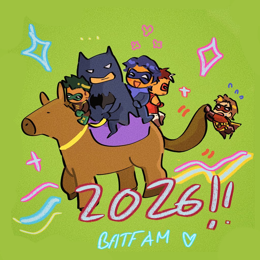 Milkcookiemyda1's tweet photo. New year , batfam and the horse 
#Batfamily #DamianWayne https://t.co/3W9SZDEj5N