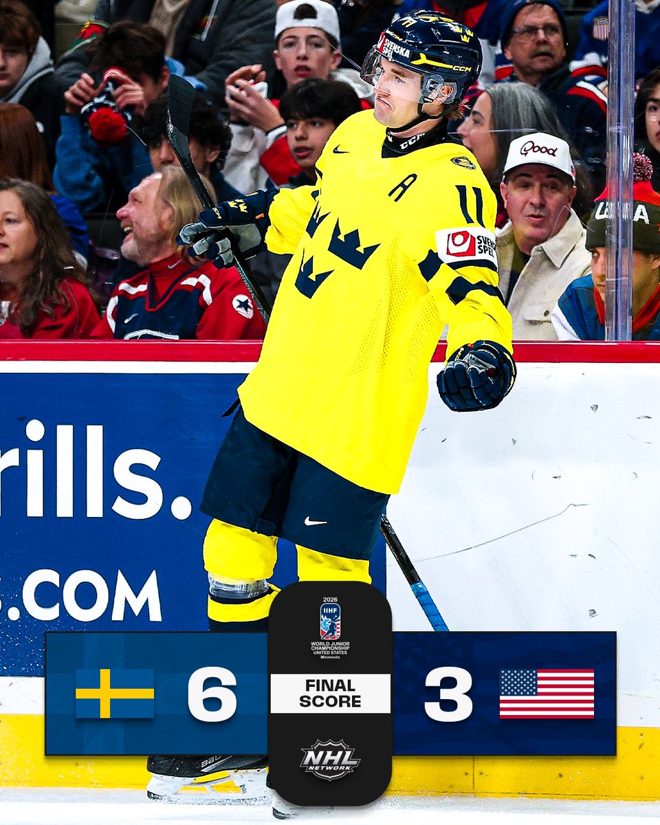 Sweden takes down the United States. 

📺: #WorldJuniors on NHL Network