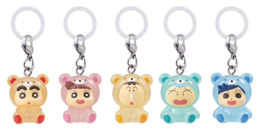 クレヨンしんちゃん　めじるしアクセサリー　全５種　コンプリート クレヨンしんちゃん めじるしアクセサリー みんなでくまパジャマ