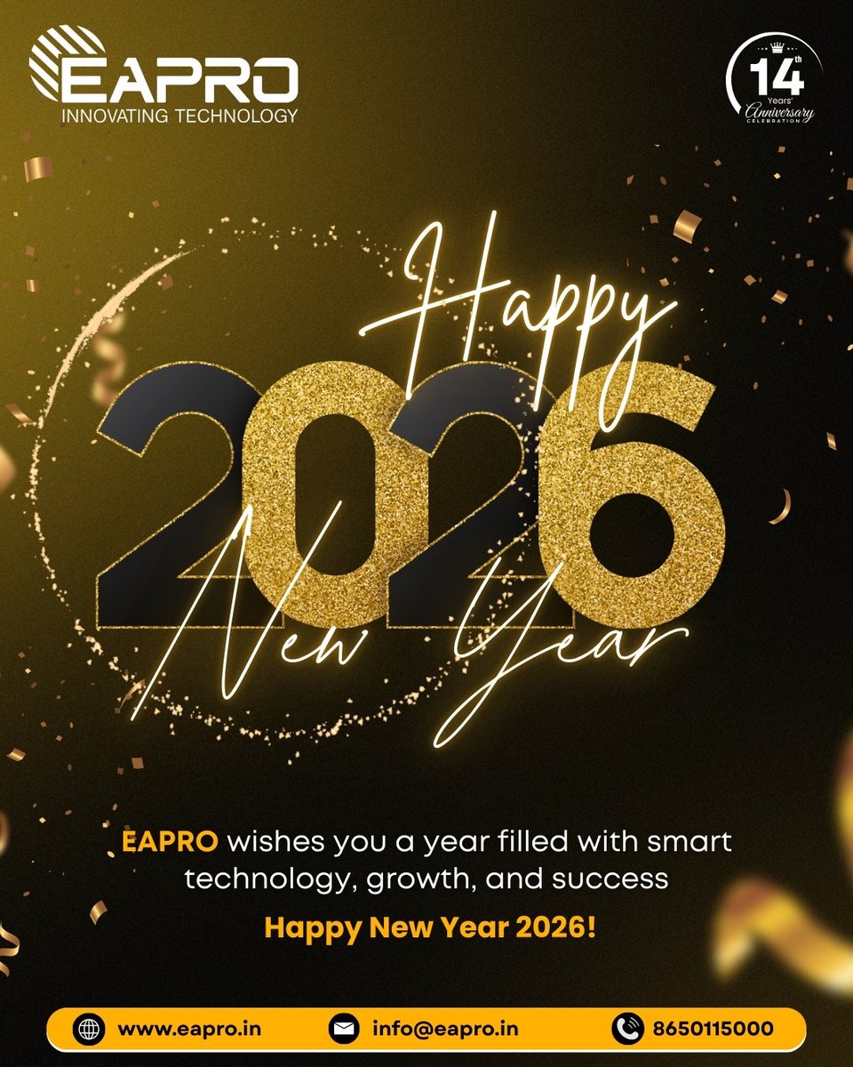 EaproGlobal's tweet photo. Hello 2026!
A new year, new goals, and smarter energy solutions.
Thank you for being part of our journey—here’s to growth, success, and smarter technology ahead.
🌞 Happy New Year 2026!
#HappyNewYear2026 #EAPRO #InnovatingTechnology #SmartEnergy #SolarPower #NewBeginnings https://t.co/pZdpFQip1k