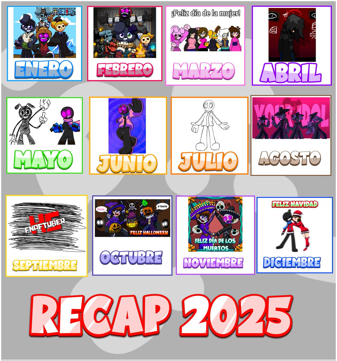 Antes de que acabe el año, hice este recopilatorio de lo que hice cada mes o mejor dicho este año 2025 🙌.

También quiero desearles un feliz año nuevo, que la pasen muy bien y que puedan cumplir sus metas este año nuevo, recuerden que los quiero y gracias por su apoyo ✨💖