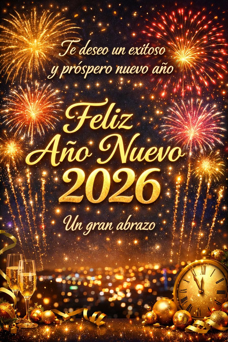 RodrigoGaeteG's tweet photo. FELIZ AÑO 2026!
UN GRAN ABRAZO A TOD@S!
#anonuevo2026 https://t.co/hARlQ1qEAe