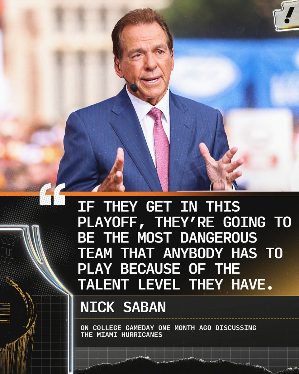 This take from Nick Saban on Miami aged well 🧐