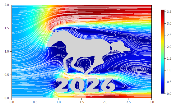 cattech_lab's tweet photo. 2026年あけましておめでとうございます。
本年もどうぞよろしくお願いいたします。 
午年流体解析の年賀状です。 
#流体解析 #CATCFDzero #科学技術計算

https://t.co/CrIKJ4M7Ur https://t.co/SIZV1DQNcJ