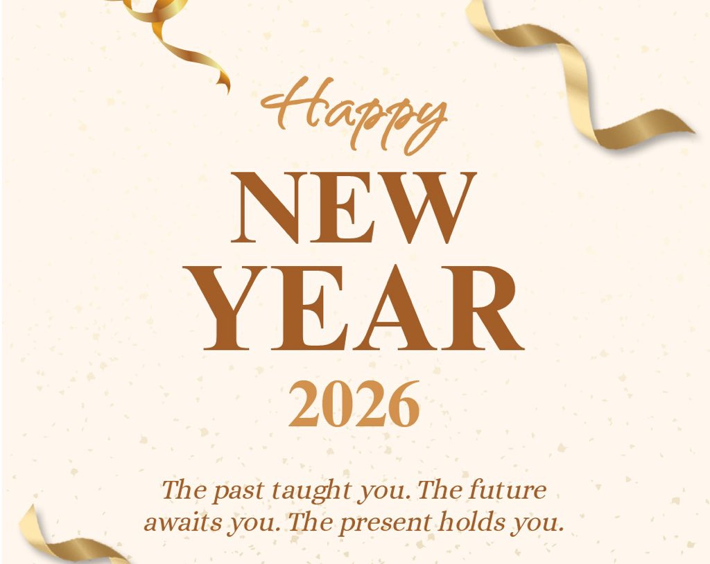 आप सभी को नववर्ष की हार्दिक शुभकामनाएं। नया साल आपके जीवन में ढेर सारी खुशियां, अच्छा स्वास्थ्य और सफलताएं लेकर आए।

Wishing everyone a very Happy New Year 2026!