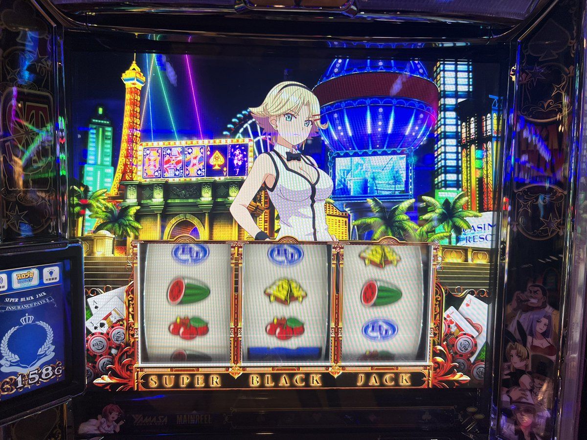 ChamChamBear♡①♡レア 個人的に嬉しい演出で当たってくれた♡ 本日1回目の赤7ですよんん