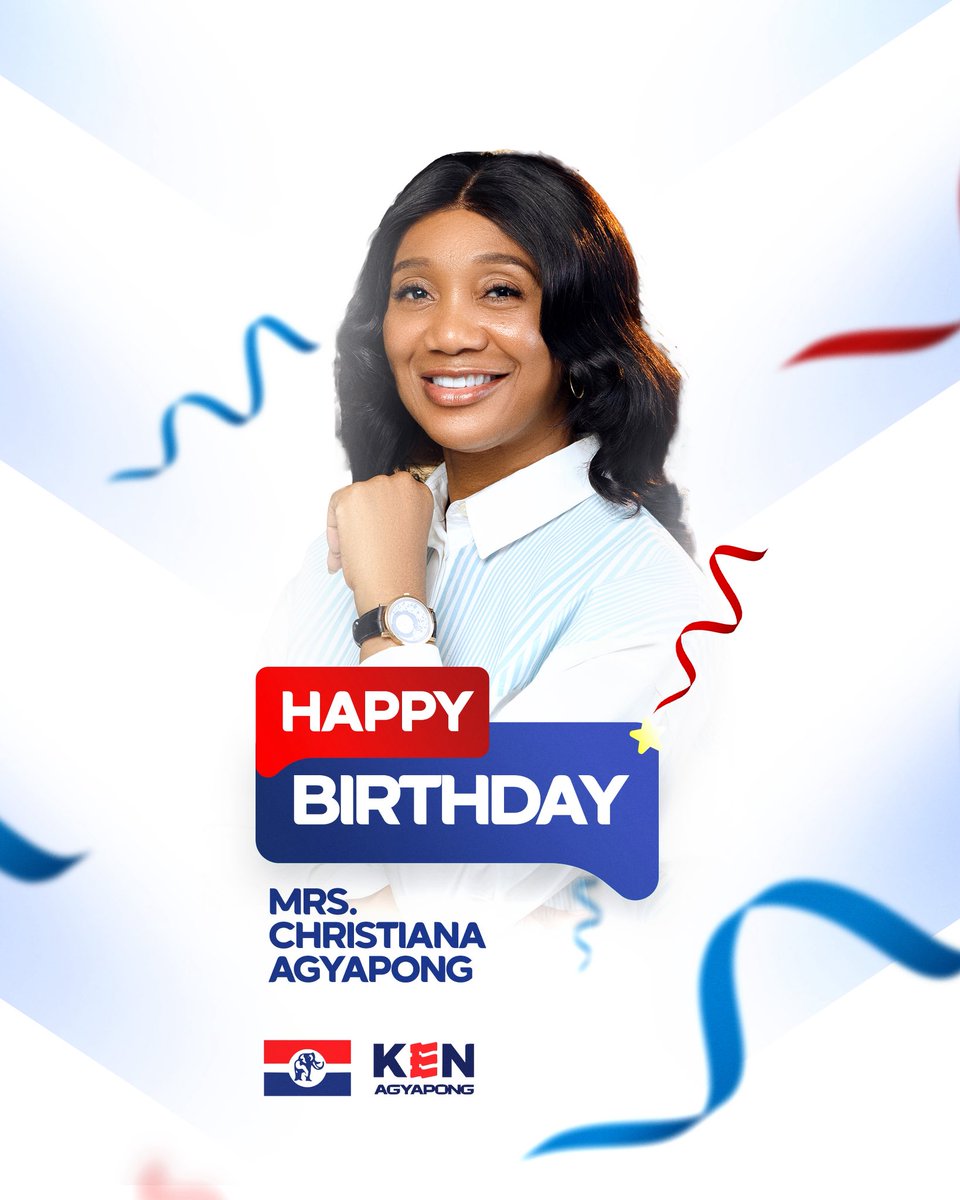 realKenAgyapong's tweet photo. 🎉🎂 Blessed is the day that brought you into this world, Mrs. Christiana Agyapong (@realChristyAgy), for you are a woman of noble character, far more precious than rubies. 🎂🎉

As the calendar turns to 2026, we give thanks to the Almighty for the grace and strength He has bestowed upon you.

You have been a Deborah to the delegates and a source of comfort to the people of Ghana, walking with a spirit of wisdom and warmth.

May the Lord make His face shine upon you in this new year, granting you the desires of your heart and the peace that surpasses all understanding. Your life is a testimony of His faithfulness. 🙌🎊