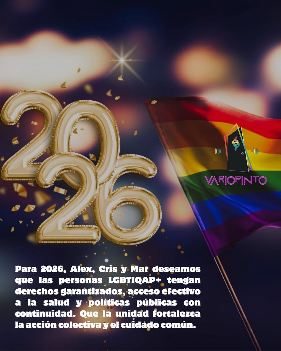 ✨️ •○● FELIZ AÑO 2026 ●○• ✨️

Gracias a quienes se han sumado a la familia variopinta, que nuestros esfuerzos sumen en pro de las poblaciones LGBTIQAP+ 🏳️‍🌈 🏳️‍⚧️