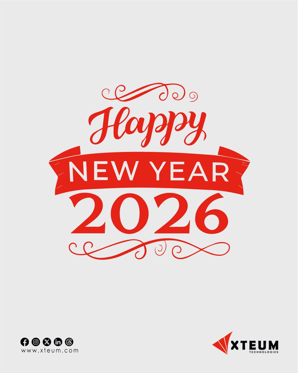 xteumtech's tweet photo. Happy New Year 2026! 

As we step into a new year, Xteum Technologies remains committed to delivering innovative digital solutions and helping businesses grow smarter and faster.

Thank you for being part of our journey. 🚀

#HappyNewYear2026 #XteumTechnologies #NewYearNewGoals https://t.co/BXbtcKR7n8