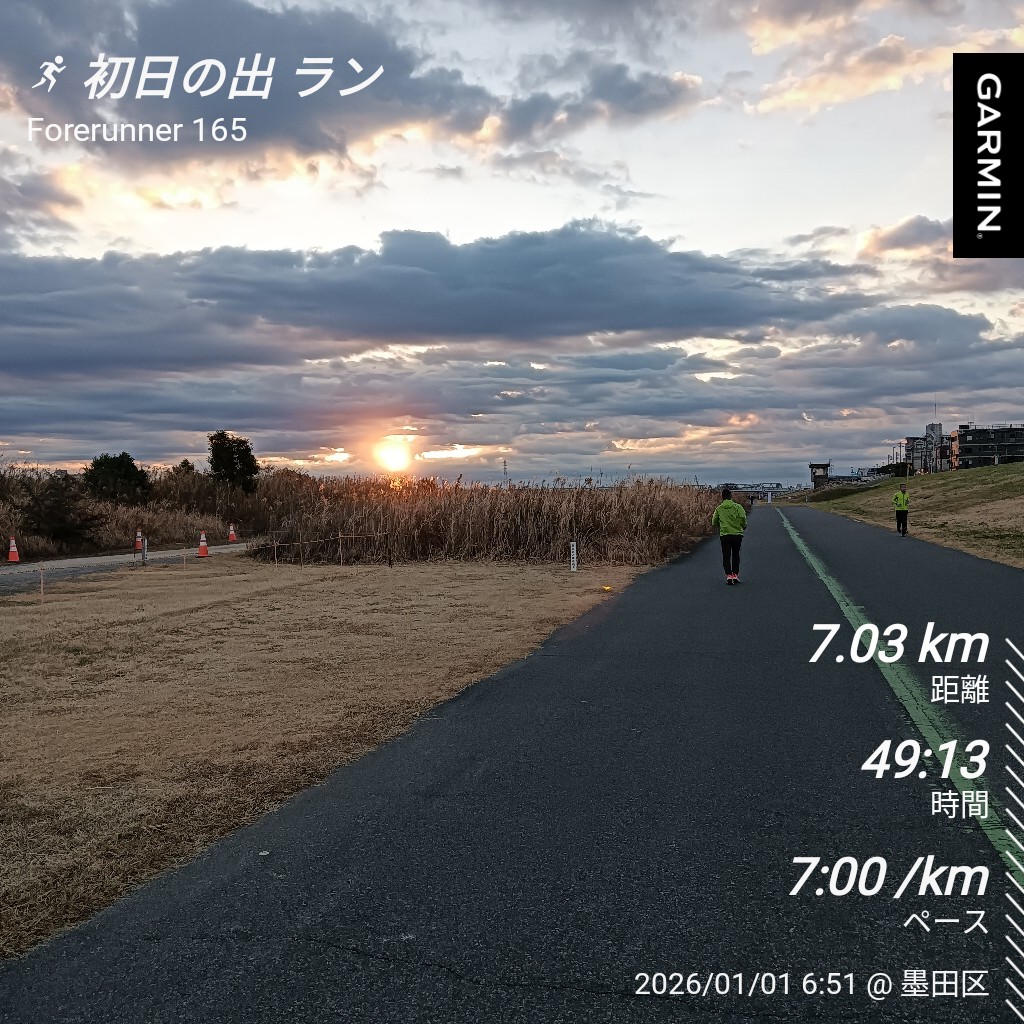 初日の出を拝みながらランニングしました🌅
2026年はもう少し走りたいです🍊
今年もよろしくお願いします🎍
#朝ラン　#running　#丙午　#元旦