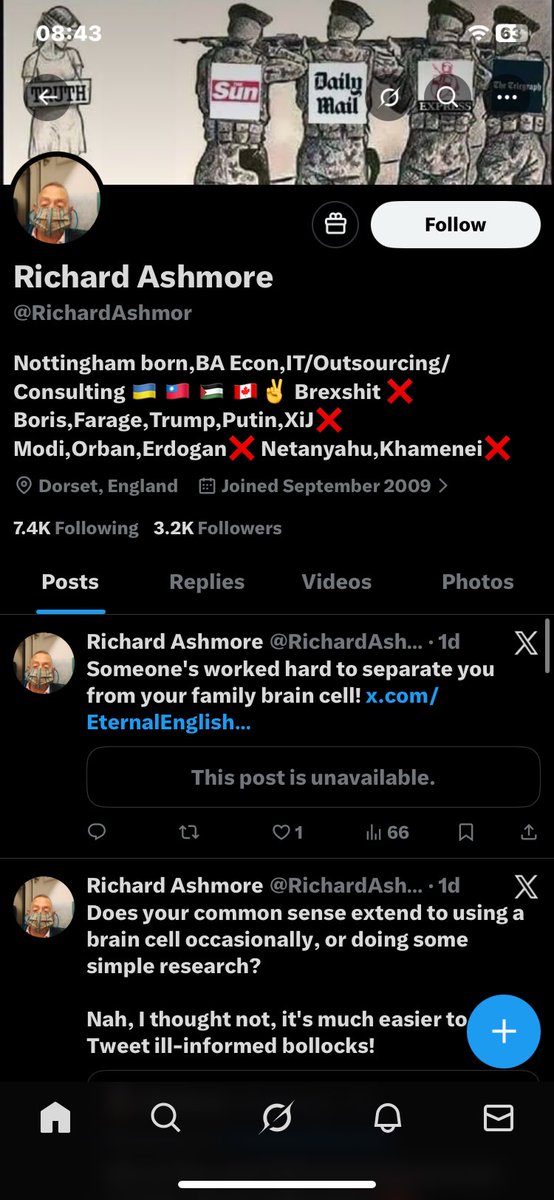 rdonesque's tweet photo. @RichardAshmor @ClarksonsFarm1 richard ashmore you are such a looser your profile is all about what you oppose. nothing positive.  i wonder if your a troll irl. https://t.co/VKsW7Knc3W
