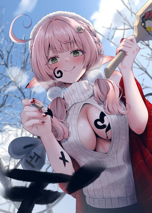 あけましておめでとうございます!
本年もよろしくお願いいたします!
「ふふ、お色気作戦成功です!」 